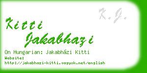 kitti jakabhazi business card